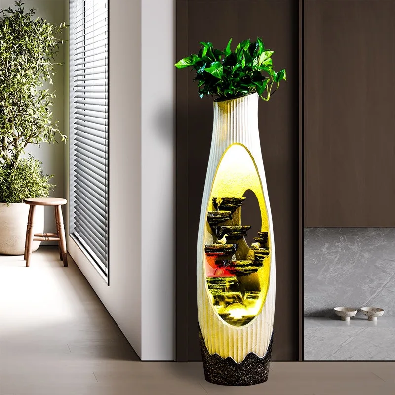 Flowing water ornament circulating water living room home fountain rockery floor decoration housewarming new home gift opening g