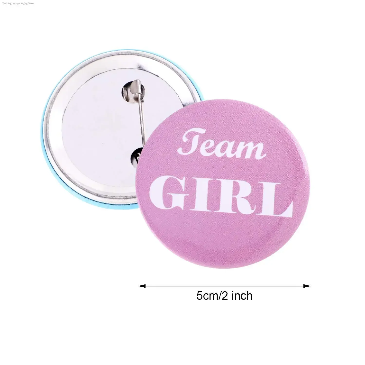 Boy or Girl Gender Reveal Badges Team Boy Team Girl Tinplate Button Badge Decoration Party Buttons Sticker Welcome Baby Shower