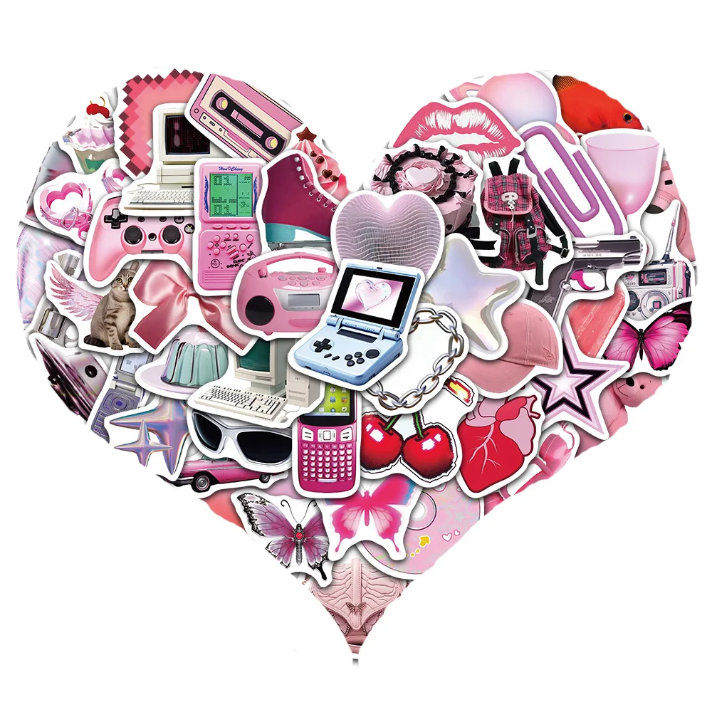 

50/100 шт. классические наклейки Y2K Girl Series с граффити, чехлы для телефонов, коробки для хранения ноутбуков, гитары, декоративные наклейки для велосипедных чашек