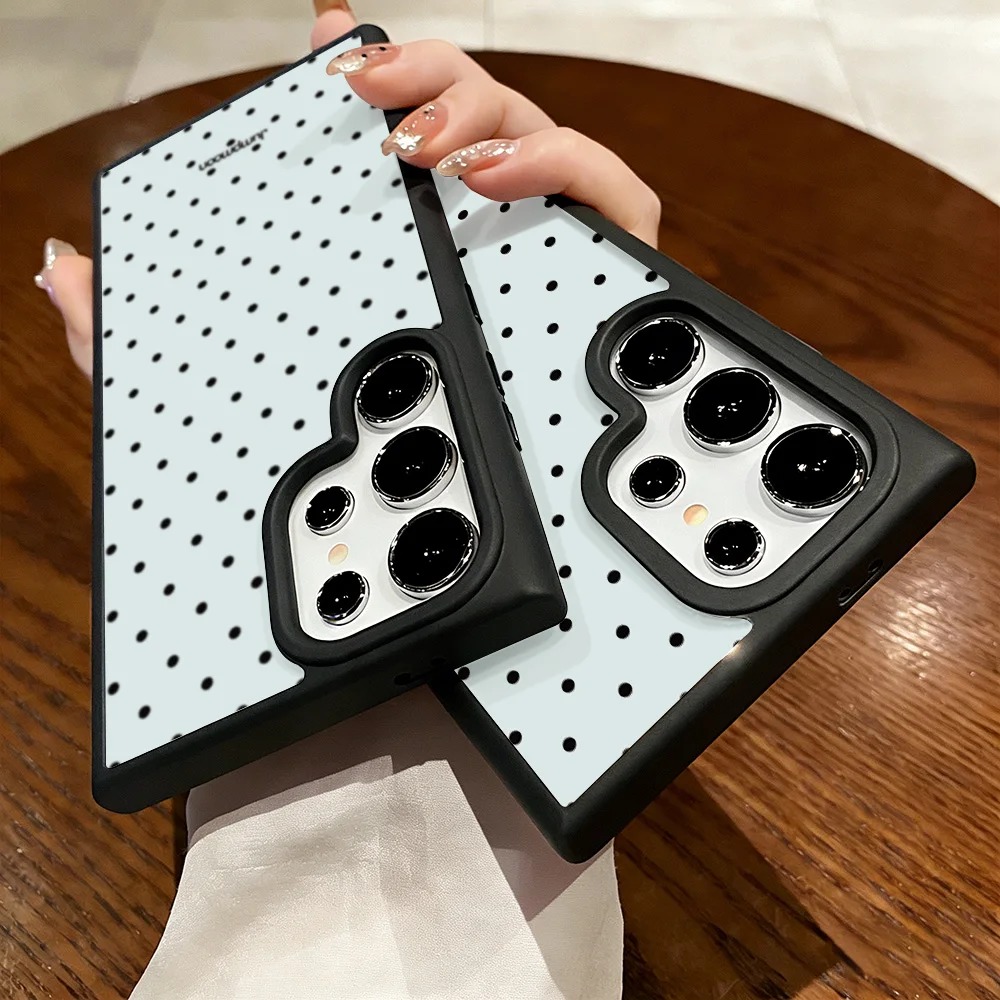 Korean Ins Polka Dots Phone Case For Samsung Galaxy A16 A56 5g A17 A55 A54 A36 A07 A26 S25 S26 Ultra S24 FE S23 Lanyard Cover view 5