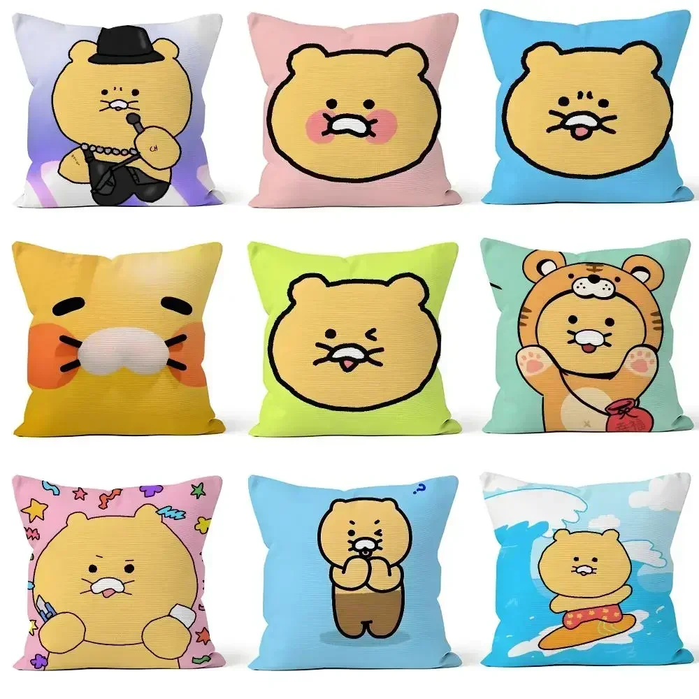 Character Kakao Friends Choonsik Ryan Cushion Cover Throw Pillow Soft Short Plush Cozy Colorfast For Sofa Bedroom Home Decor
