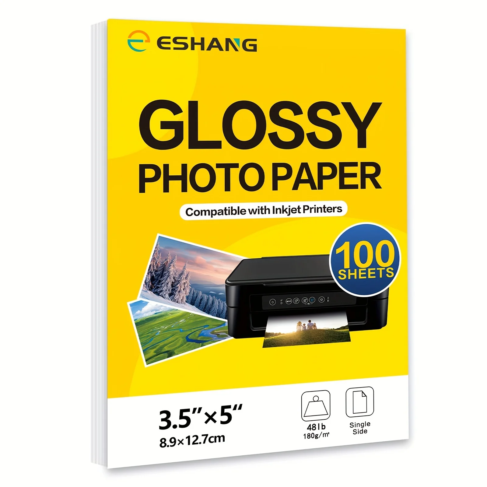 

100 Sheets Photo Paper,3.5×5 Inch 48Ib 3R 180G Premium Glossy Photo Paper Picture Paper for Inkjet Printer Brochure Paper Glossy