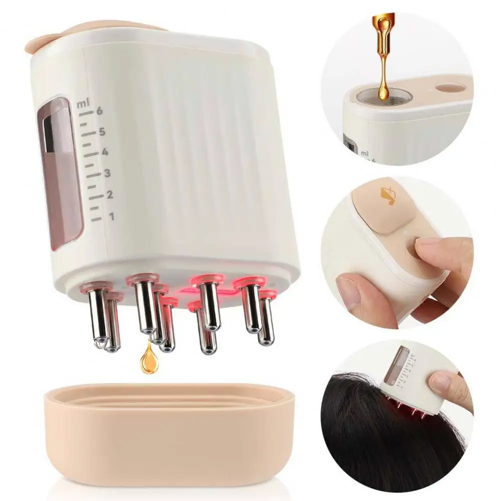 

Follicle Activator Electric Hair Oil Applicator Hair Growth Waterproof Hair Massager Scalp Applicator Brush with 6ml Oil Tank