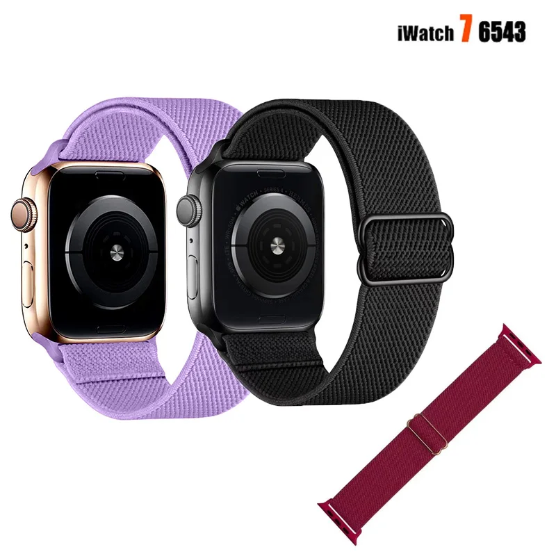 

Nylon Strap For Apple watch band 44mm 40mm 42mm 38mm Adjustable Breathable smartwatch Strap for iWatch Series 7 6 5 4 3 2 1