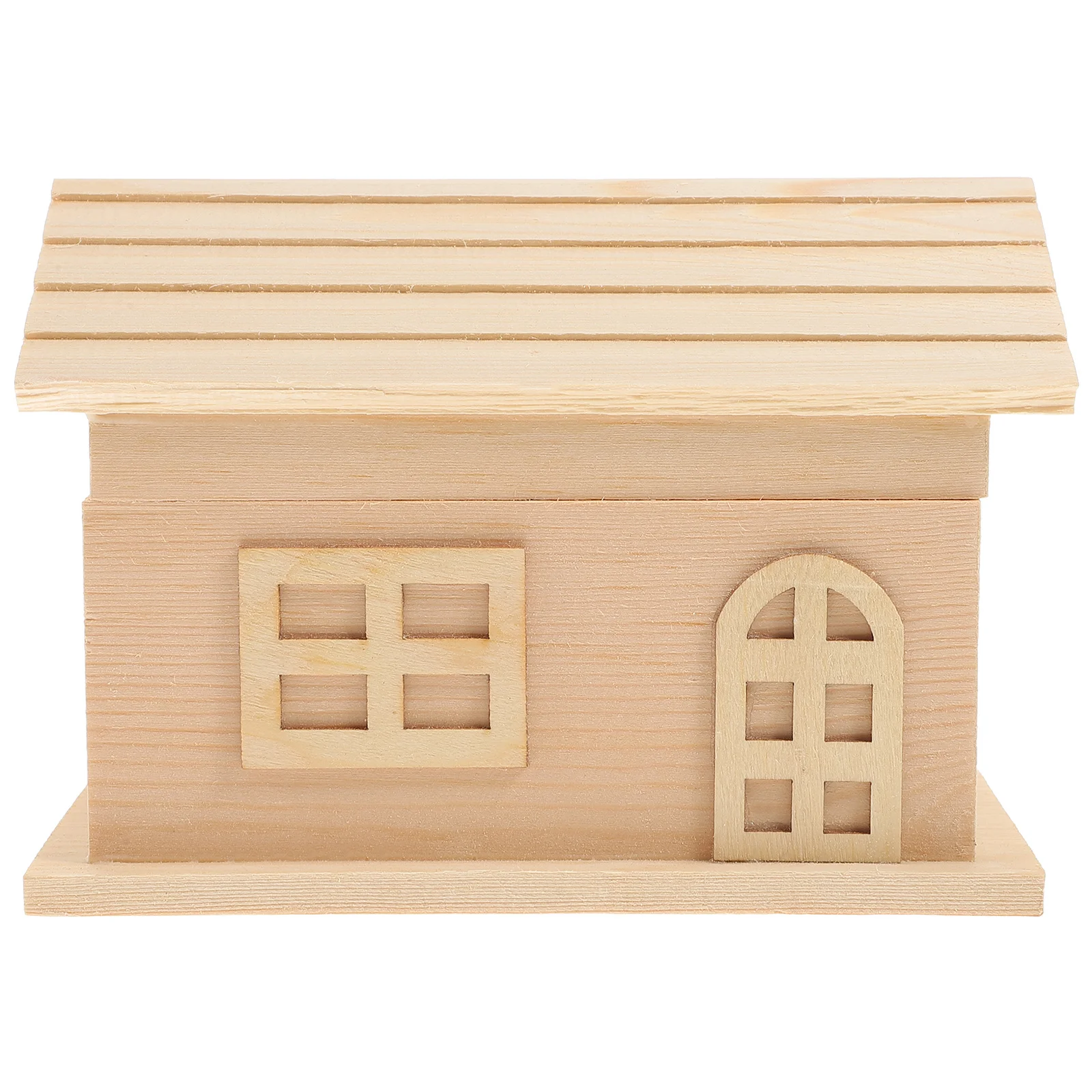 1pc cofrinho de madeira em forma de casa caixa de moedas para crianças diy pintura criativo presente de poupança vintage decorativo recipiente de dinheiro