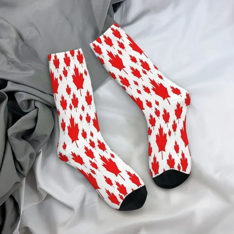 Y2K Canada Maple Leaf Emblem National Flag Socks Male Mens Women Winter Stockings Printed