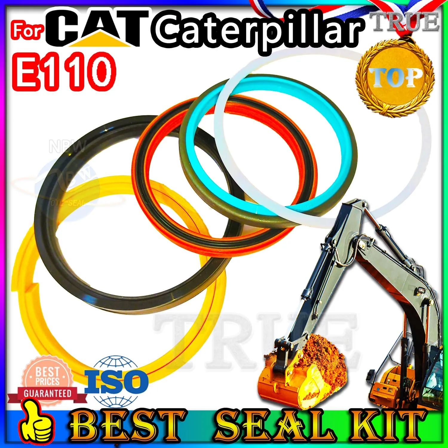 For Caterpillar E110 Oil Seal Repair Kit CAT Boom Arm Bucket Excavator Hydraulic Cylinder Gear Center Joint Gasket Nitrile NBR