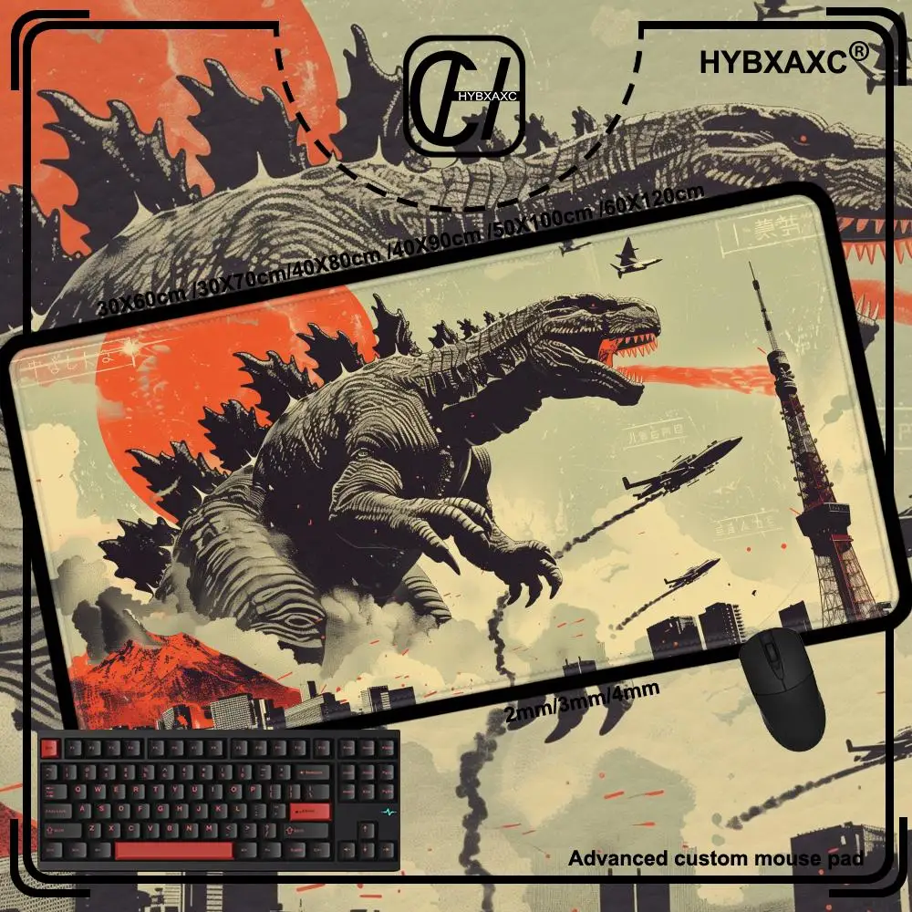

G-Godzillas Mouse Pad Laptop Anime Black Non-slip Rubber Pad Computer Game Cabinet Keyboard Carpet Extended Game Mouse Pad