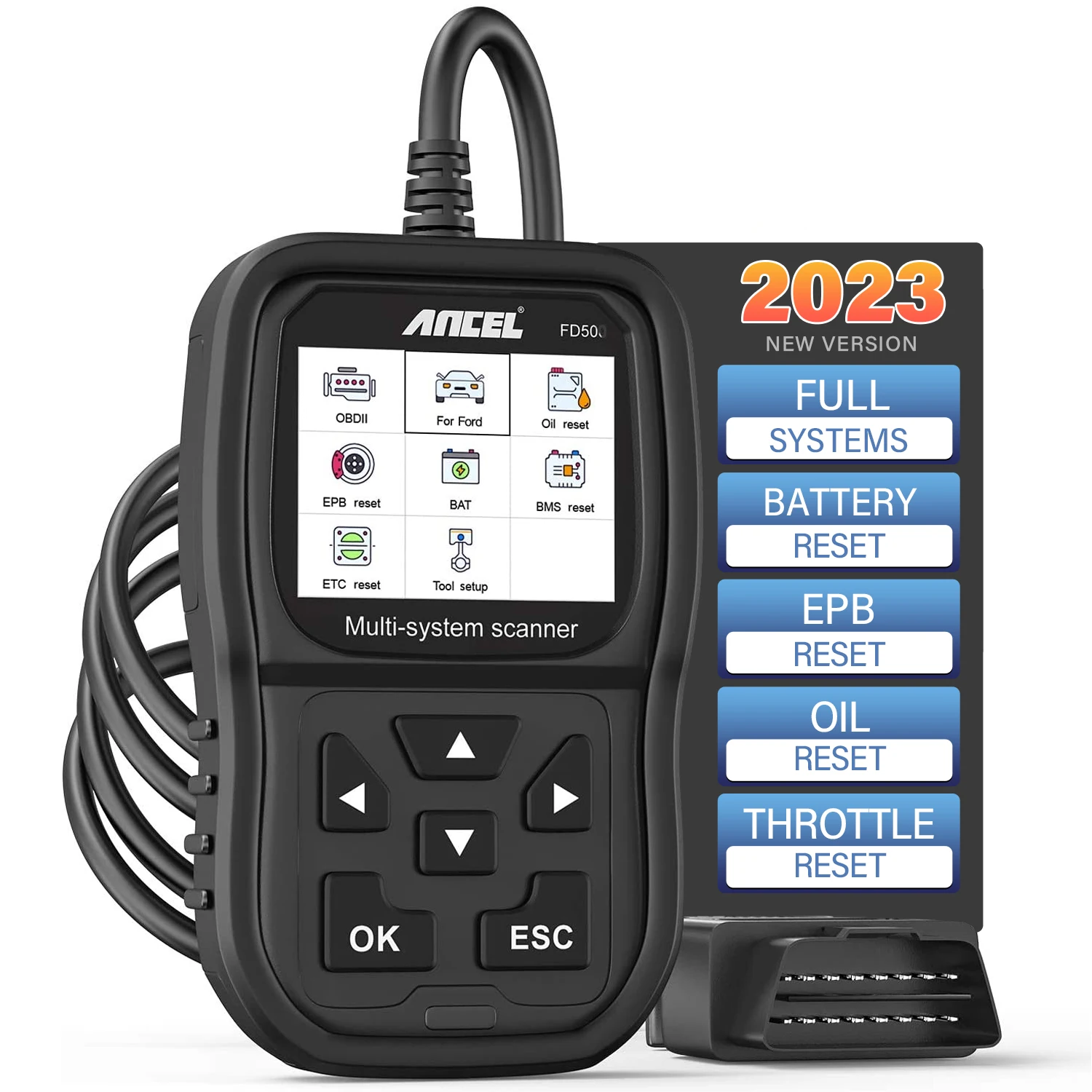 

Диагностический сканер ANCEL FD500 OBD2, полное сканирование системы для Ford OBD 2, устройство для диагностики EPB, BMS и т. Д., сброс масла, устройство чтения кодов OBD2, бесплатное обновление