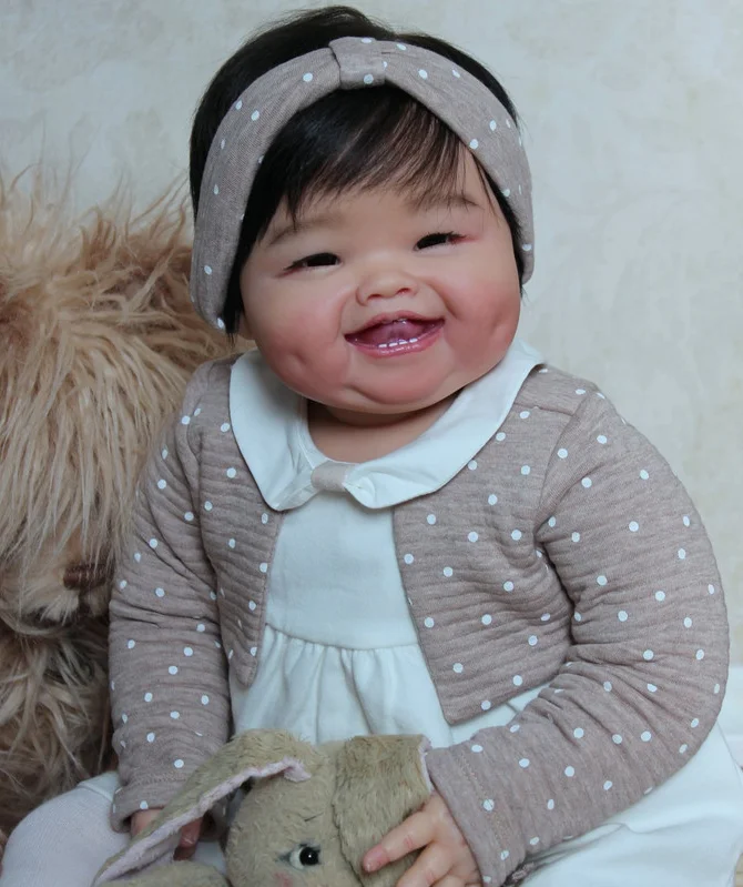 

NPK 28inch DIY Reborn Doll Kit Unfinished Unpainted Minmin with Cloth Body Connectors And Eyes for Collectors