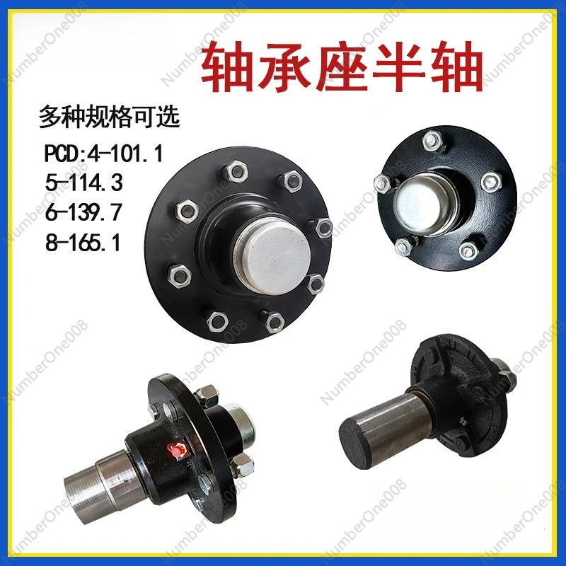 

Trailer Axle System with Bearing Hub Assembly, Multiple Models Available for RV Brake Shaft & Wheel Spindle Replacement