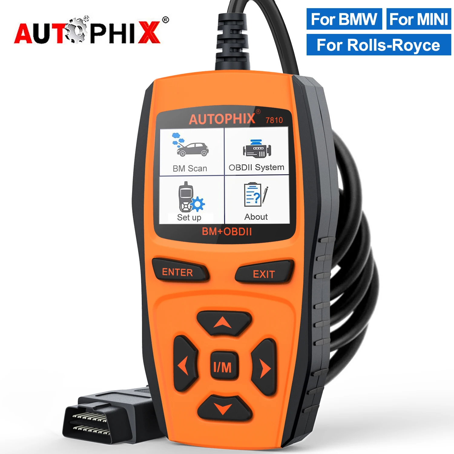 AUTOPHIX 7810 OBD2 Scanner for BMW Battery Registration Auto Code Reader F Chassis EPB SAS ECU Reset OBD 2 Car Diagnostic Tool