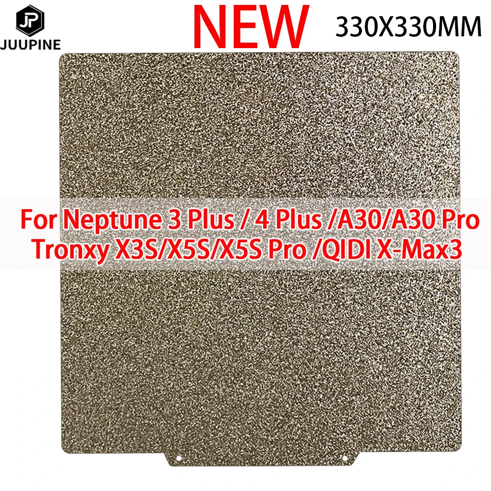 For Elegoo Neptune 4 Plus/3 Plus PEI Build Plate 330x330mm Double Sided Textured PEI Spring Steel Sheet for X5SA Pei 330x330