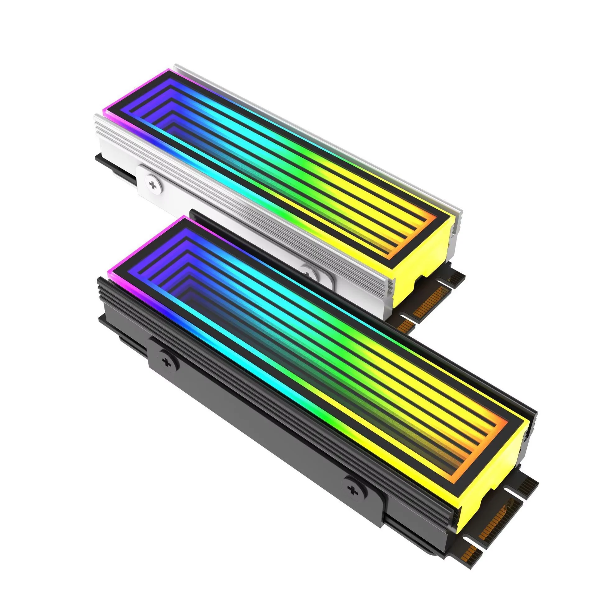 M.2 2280 ARGB Hard Drive Heatsink Cooling M2.2280 SSD Cooler 5V 3Pin Addressable RGB Sync Multi Mainboard Efficient Heat Dissipa