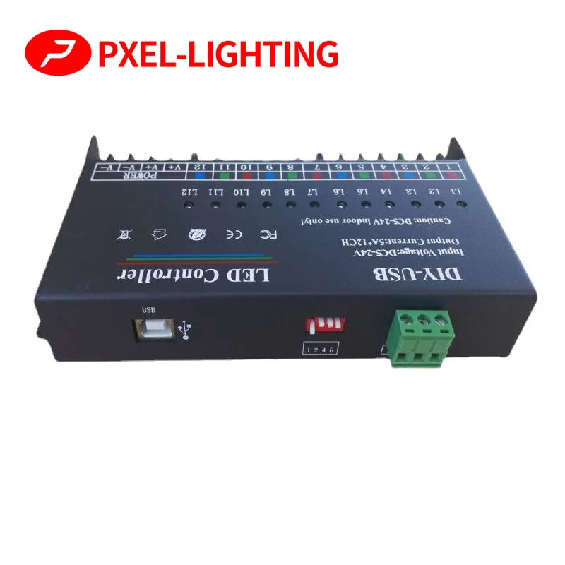 

LED Light Programmable Controller USB DIY Dimmer 60A DC 5V 12V 24V Supports Monochrome Bar 12 Way or RGB Magic Color Strip 4 Way