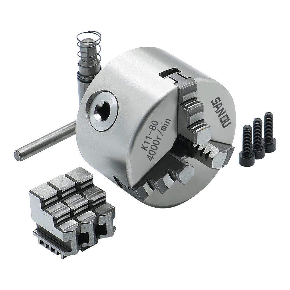 K11- 80/100/125/160/200/250 ظرف ذاتي التمركز 3 فكوك صلب لمخرطة CNC #1