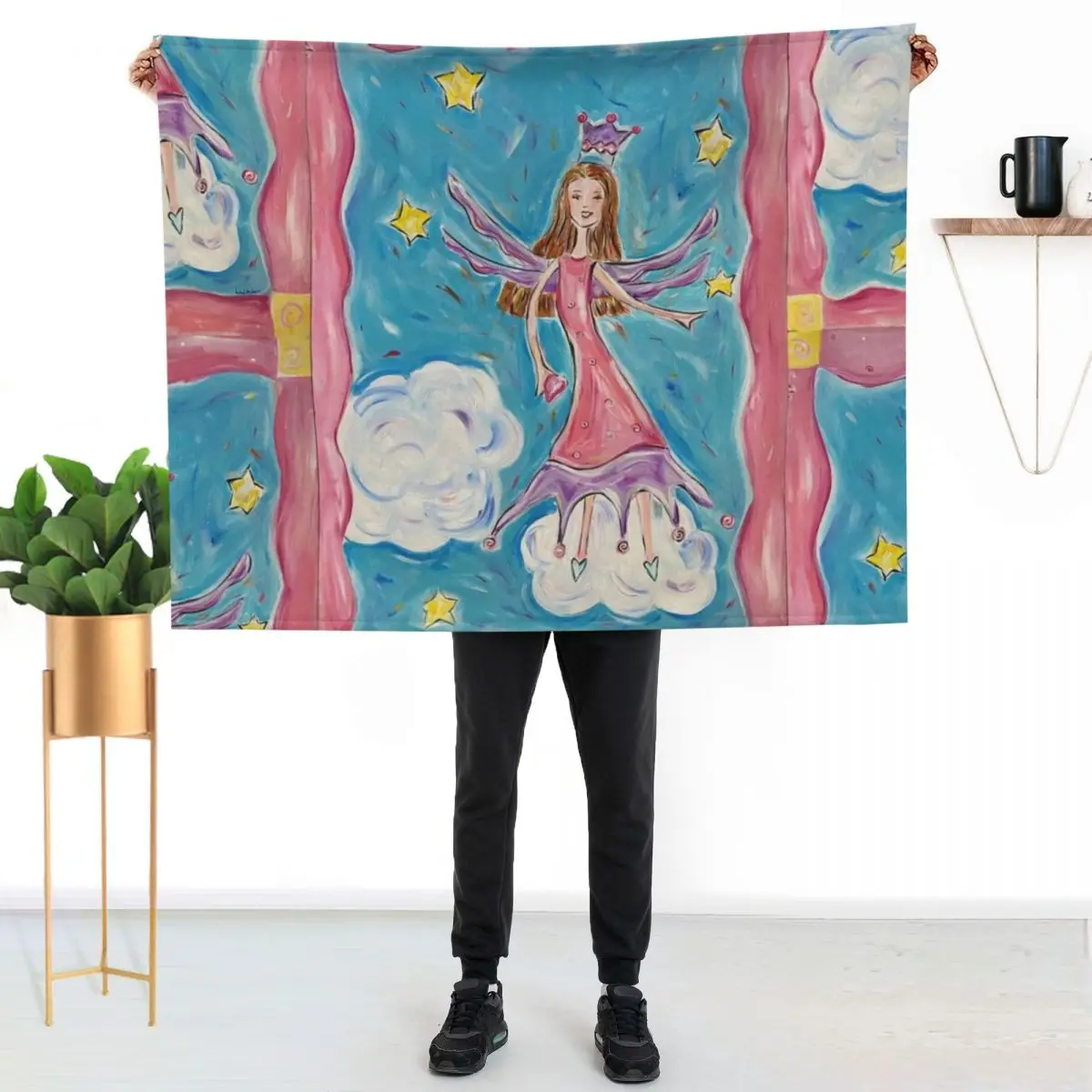 Whimsical Angel Watching Over You Throw Blanket wednesday funny gift Decorative Sofa Summer Bed covers Blankets