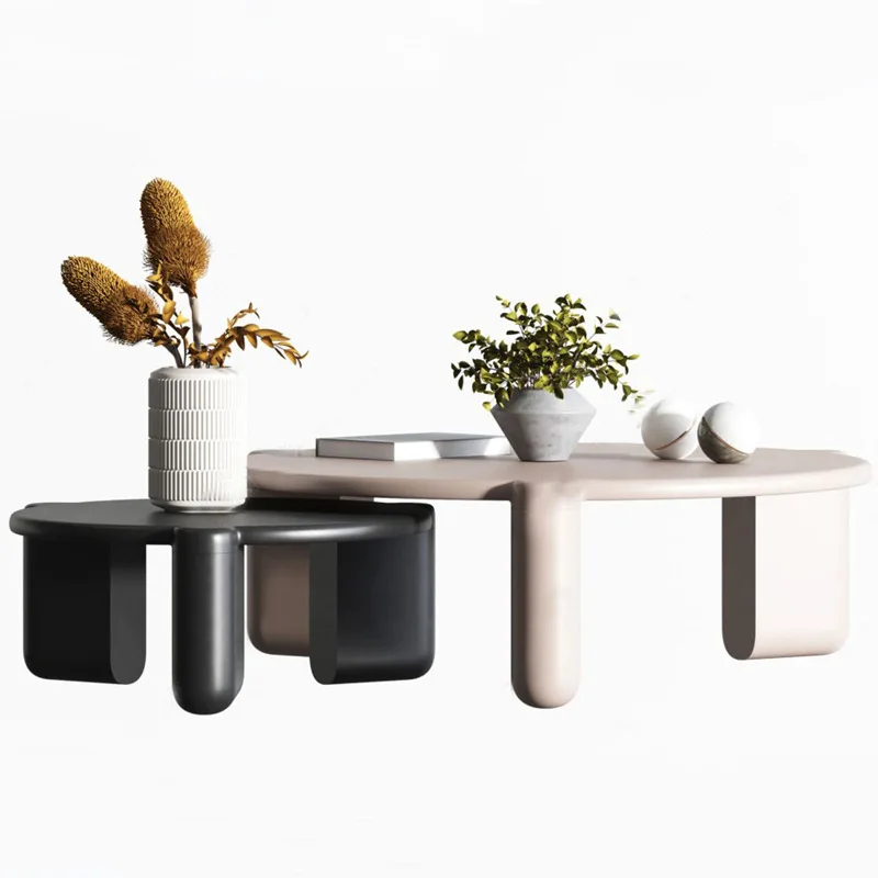 Tavolino da caffè rotondo in legno massello dipinto con pianoforte Tavolino da tè moderno semplice in acciaio inossidabile telescopico