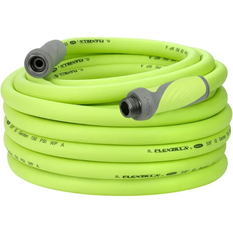 

Flexzilla Garden Hose with SwivelGrip, 5/8 in. x 75 ft., Heavy Duty, Lightweight, Drinking Water Safe, ZillaGreen - HFZG575YWS-E