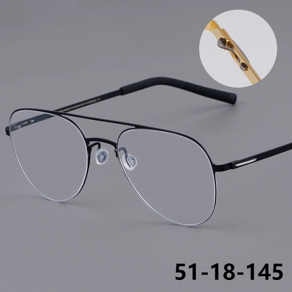 

Модные ультралегкие мужские очки-авиаторы: титановая оправа класса люкс, дизайн с двойной перемычкой, запатентованный дизайн, простые очки Gafa