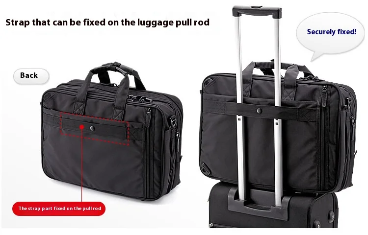 Large Capacitor Bag with Password 3WAY Handheld Double Shoulder Bapa Waterproof Business Nylon Notebook Bag