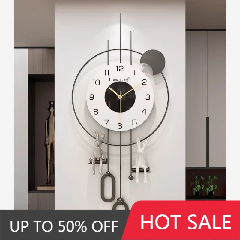 Modern Simple Home Furnishings Creative Wall Clock Aesthetic Design Metal Silent Digital Clock Restaurant Wall Clock Room Decor