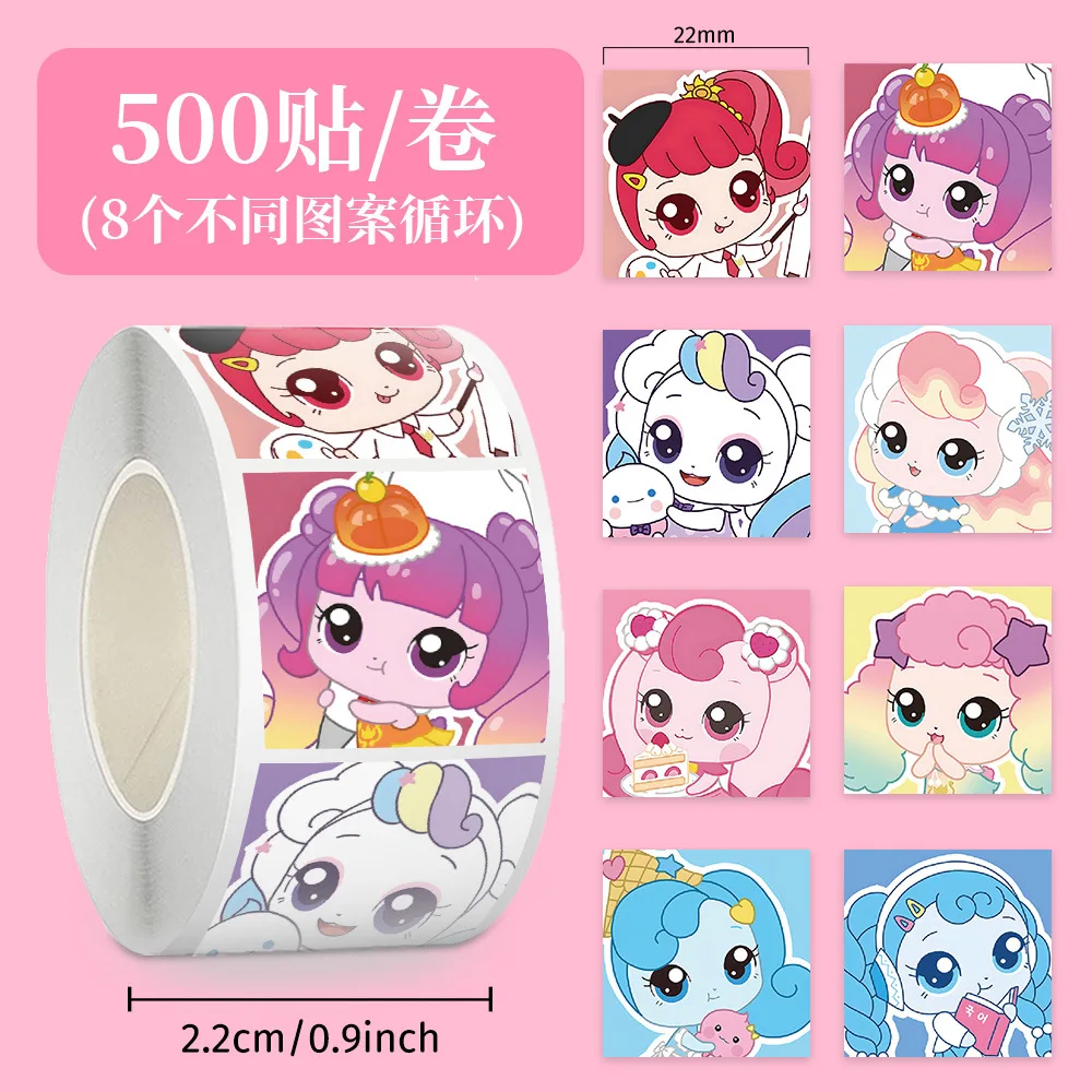 500pcs/Roll Cartoon Anime Catch！Teenieping Cute Sealing Sticker DIY PVC Laptop Decals Decoration Stiker Reward Gift Toys