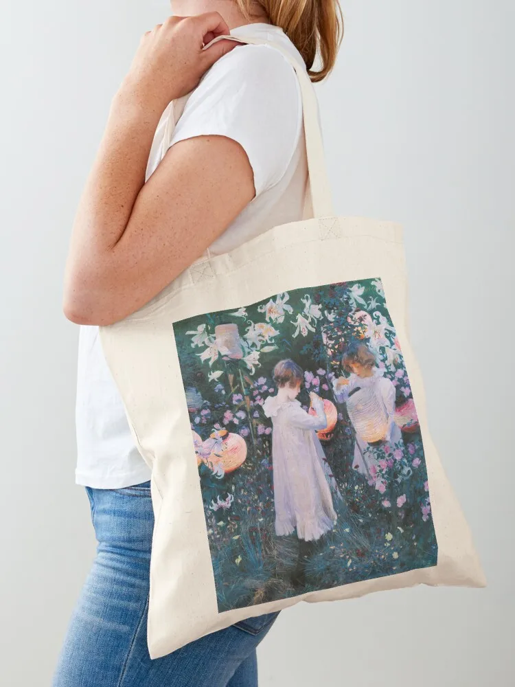 John Singer Sargent - Carnation, Lily, Lily, Rose (1886) Tote Bag tote bag custom shopper bags foldable reusable bag