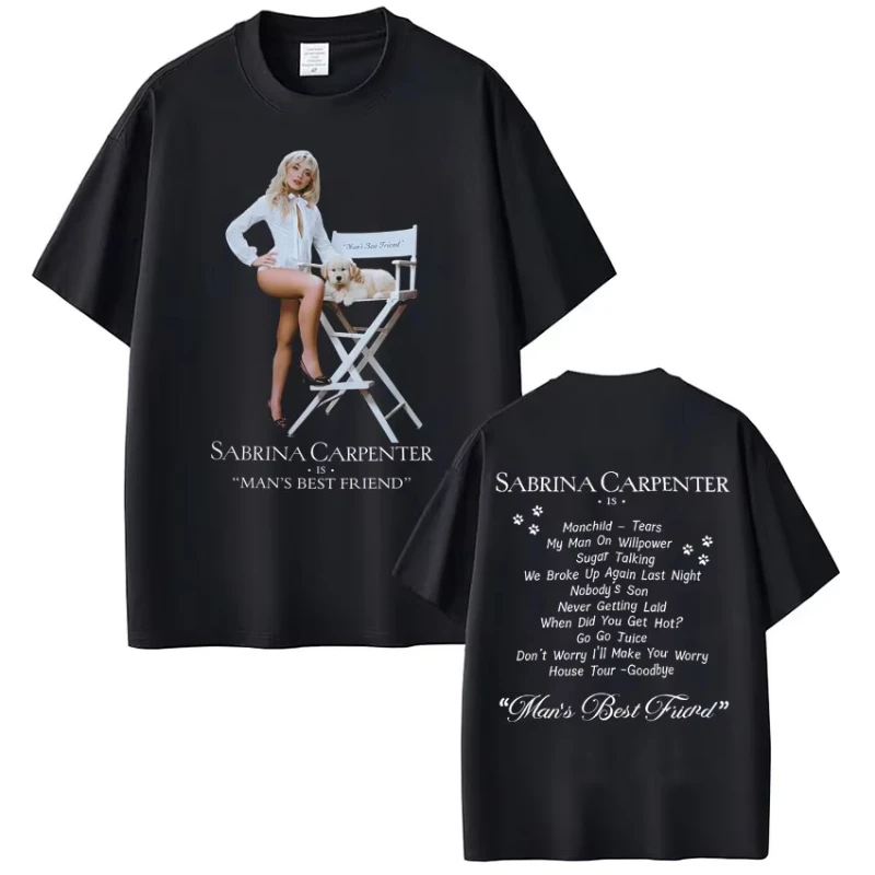 

Man’s Best Friend Sabrina-Carpenter Graphic T-Shirts Men women Vintage loose t-shirt Summer Oversized Aesthetics Casual T Shirts