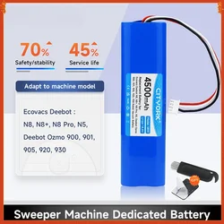 14.4V 4500mAh Li-ion Robot Vacuum Cleaner Sweeper Replacement Batteries for Ecovacs Deebot N8 Ozmo 900 901 905 920 930