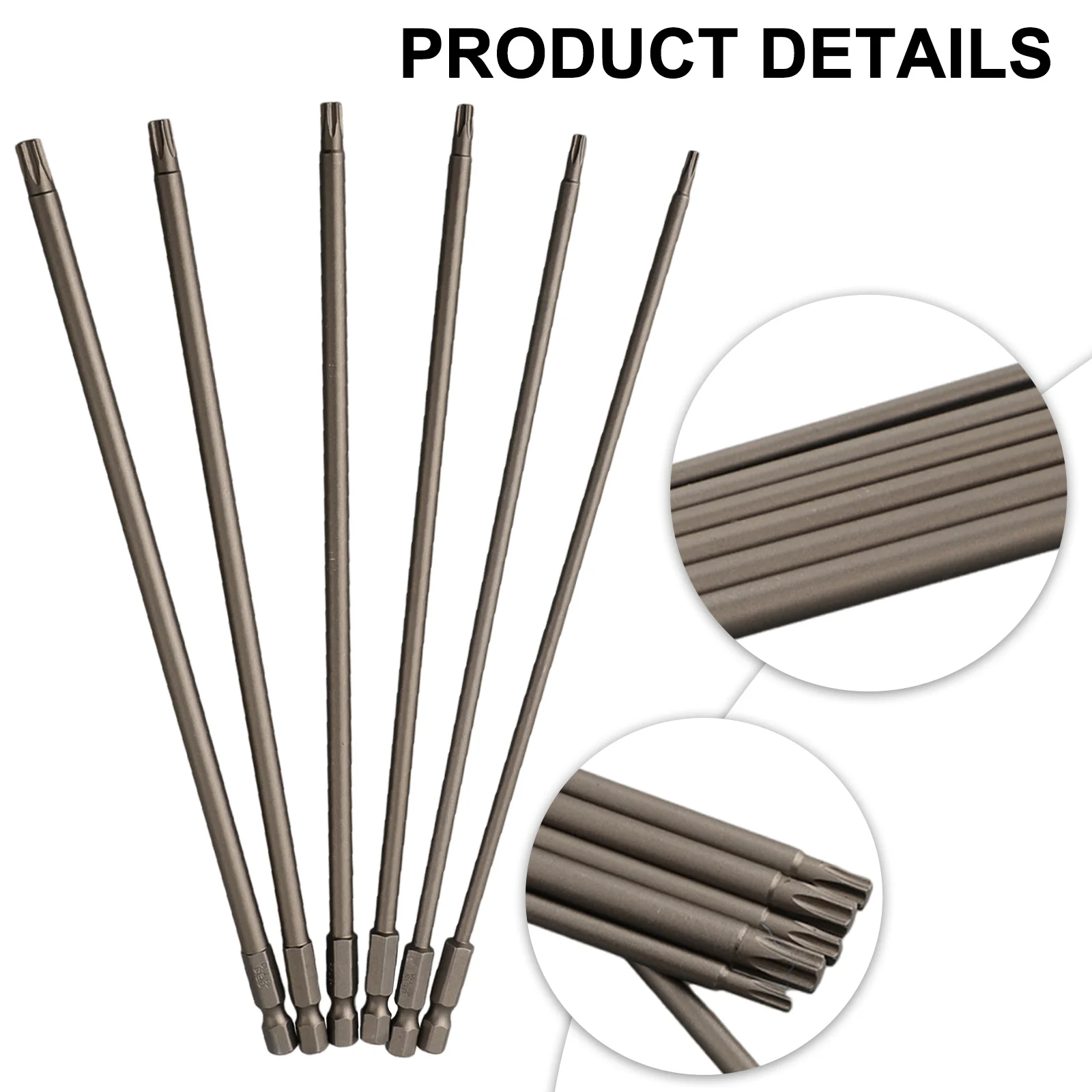1/6pcs Torx/ Screwdriver Bit For T10 For T15 For T20 For T25 T27 For T30 200mm Length1/4 Inch Hex Shank Hand Screwdriver Tool