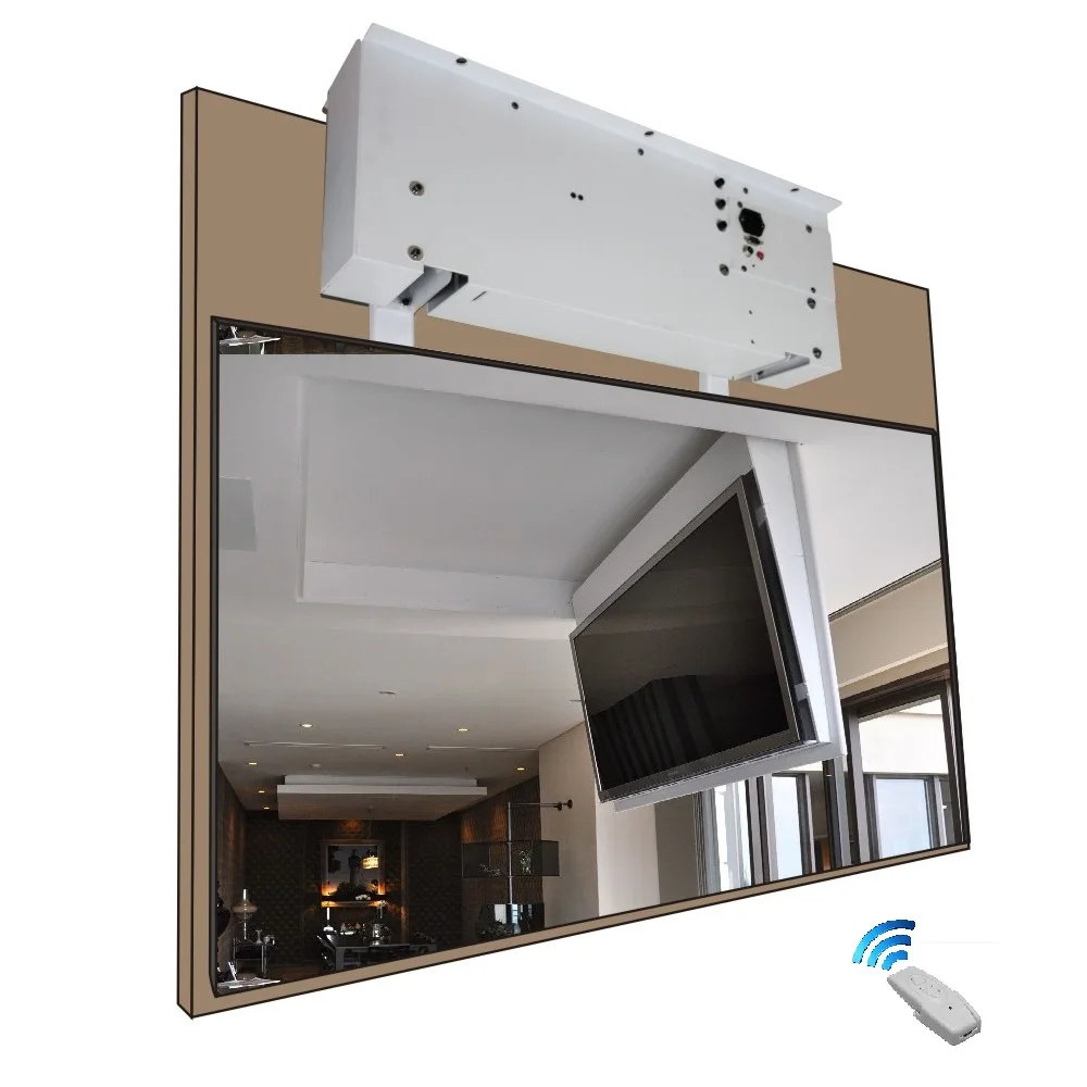 

Kinbay Motorized TV Lift Filp Down 90° Hidden In Ceiling Mezzanine Fit 65 Inch Motorized TV Ceiling Lift With Remote Control