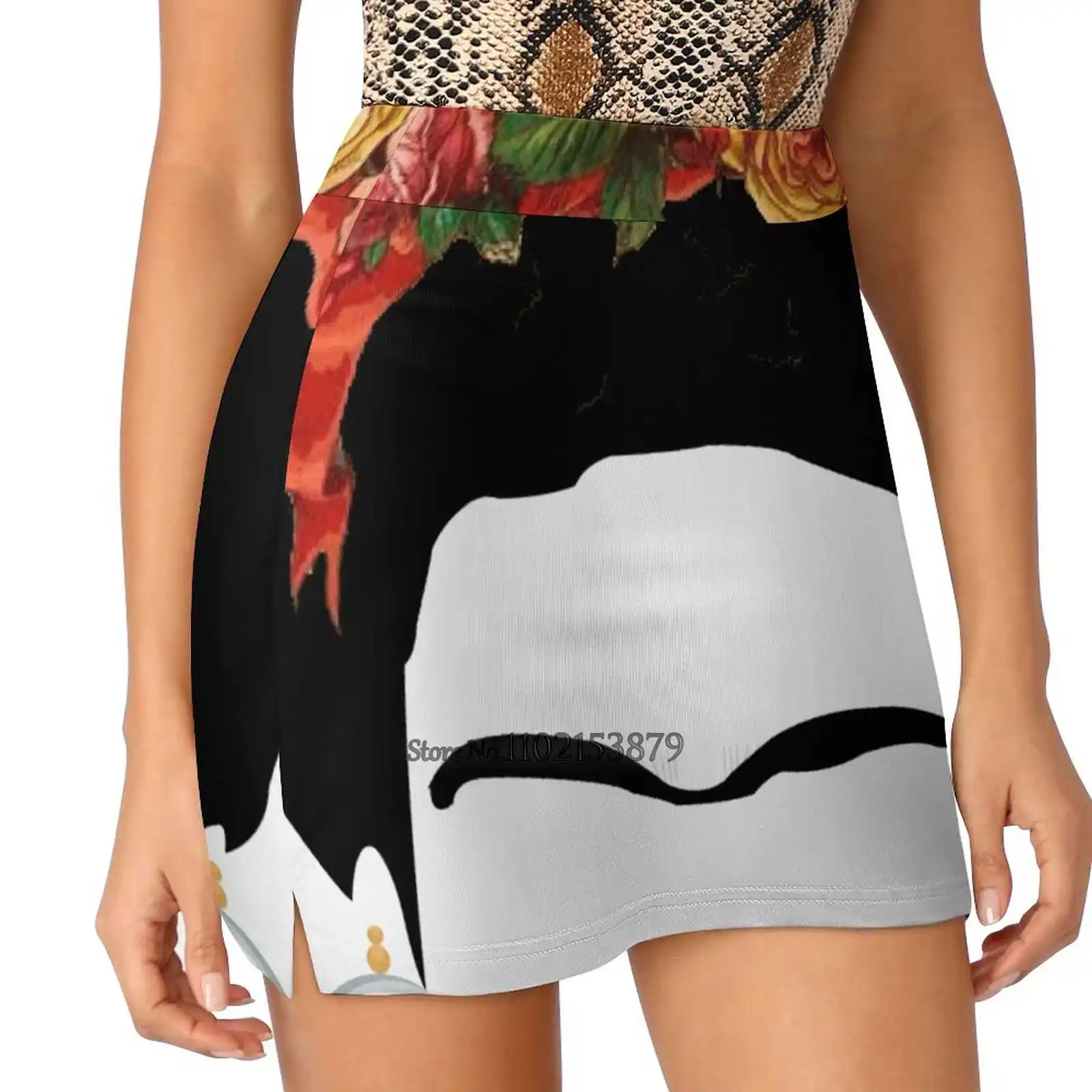 K New Women Skirts Double-Layer Printed Short Dress Mini Sport Skirt Kahlo Sees It Colour Roses Ladies Short Skirt Skirts