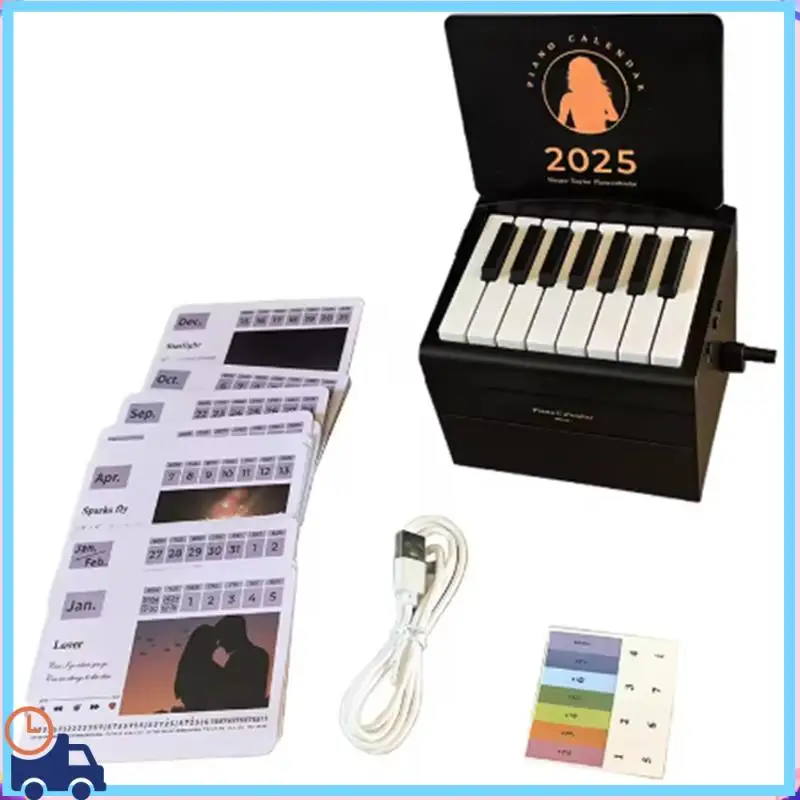 

Latest 2025 Piano Calendar Piano Calendar Aesthetic 3D Calendar Piano Playable USB Charging Gift Office With Popular Songs