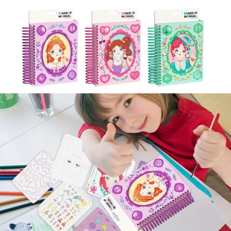 DIY Cartoon Dress Up Watercolor sticker Book Set Painting Handmade DIY Little Girl Paste Painting Early Education Toy For Kids