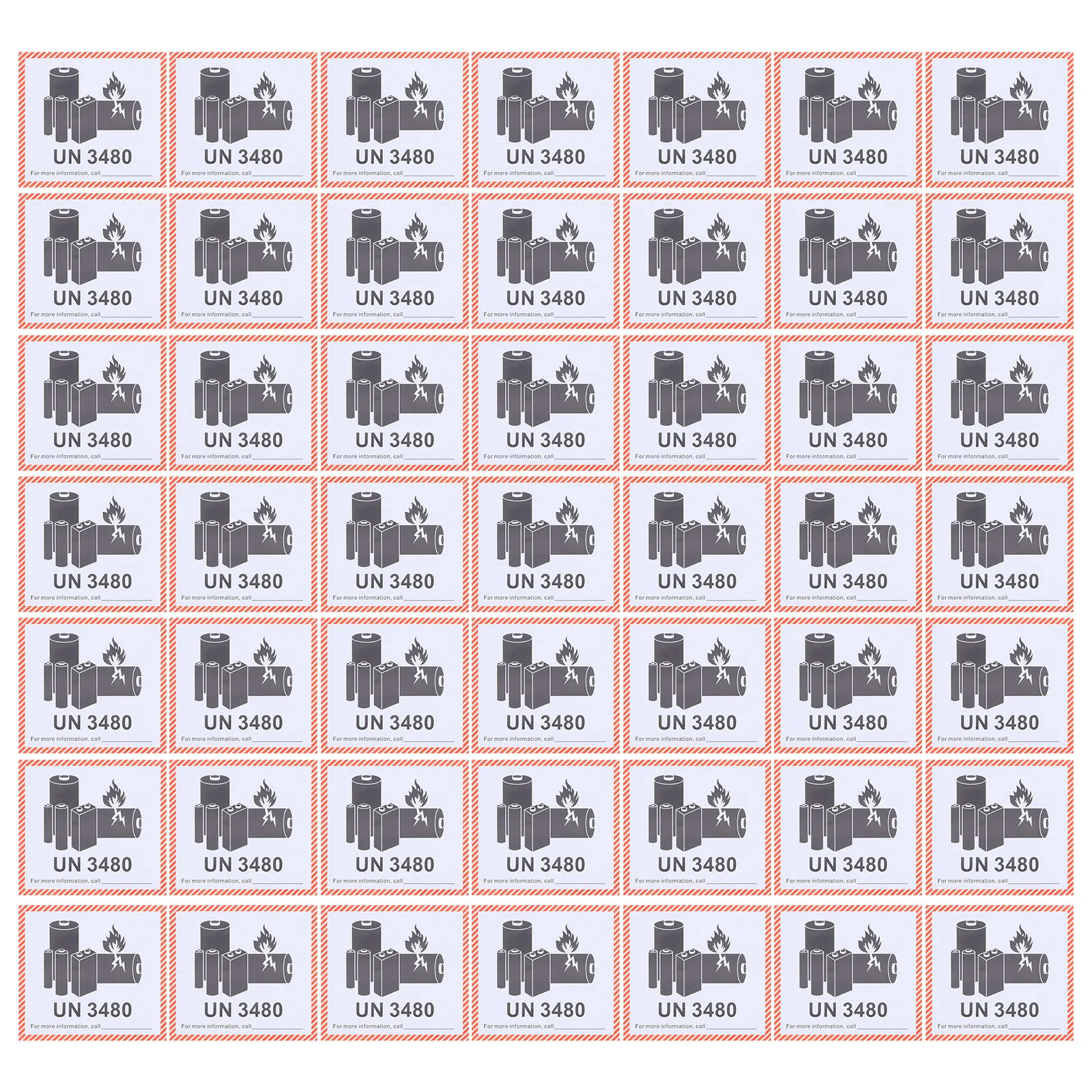 Fire Safety Labels For Shipping Un3480 Waterproof Adhesive Caution Stickers Folder Tags