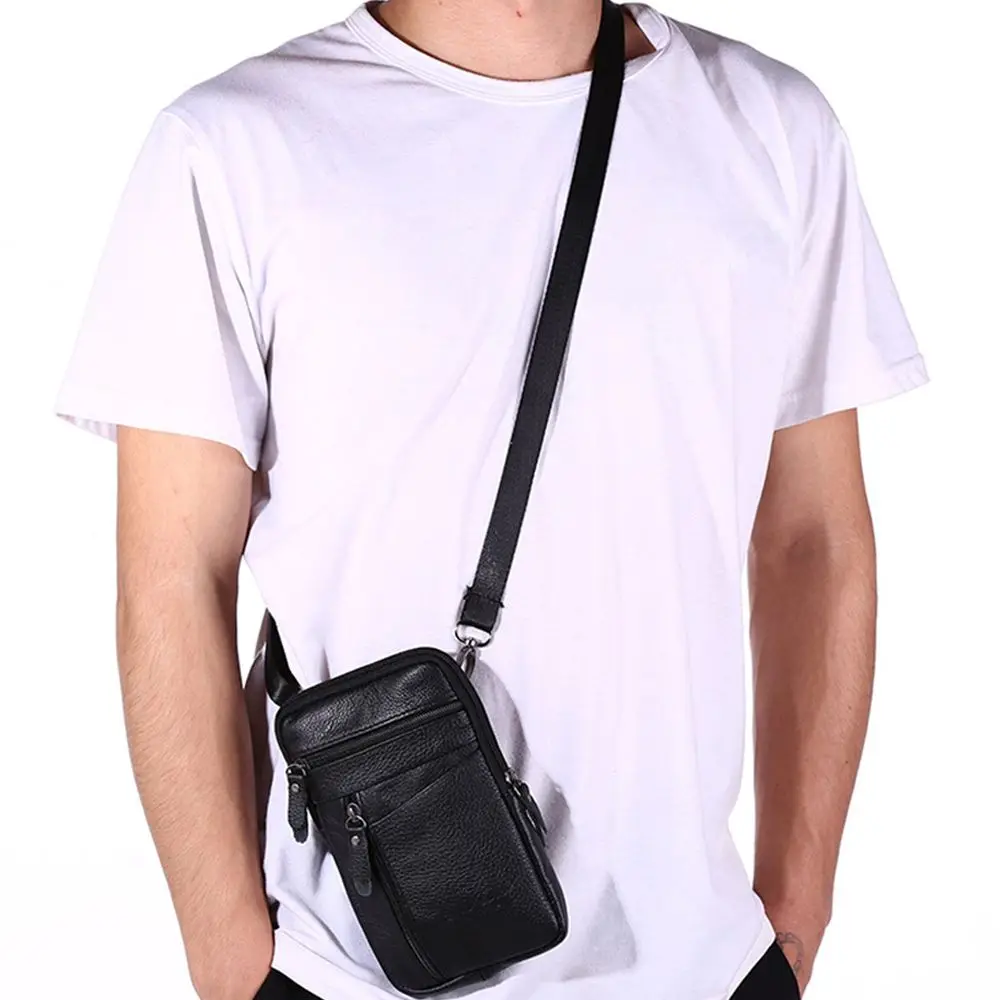 Men Multi-function Leather Shoulder Messenger Bag Handbag Belt Casual Leisure