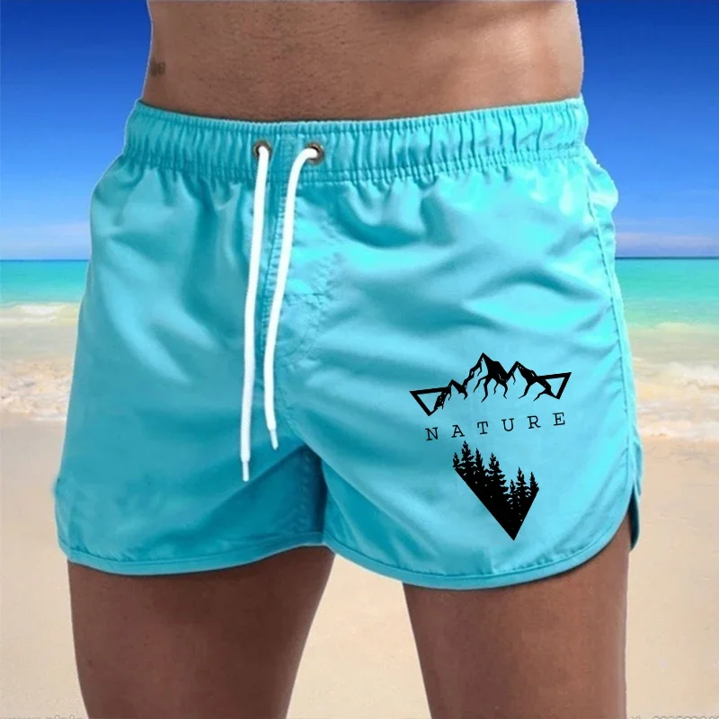 

Men's Beach Shorts Summer Beach Trunks Jogging Printed Casual Pants Quick Drying Swimming Surf Ventilate Lightweight Shorts 2026