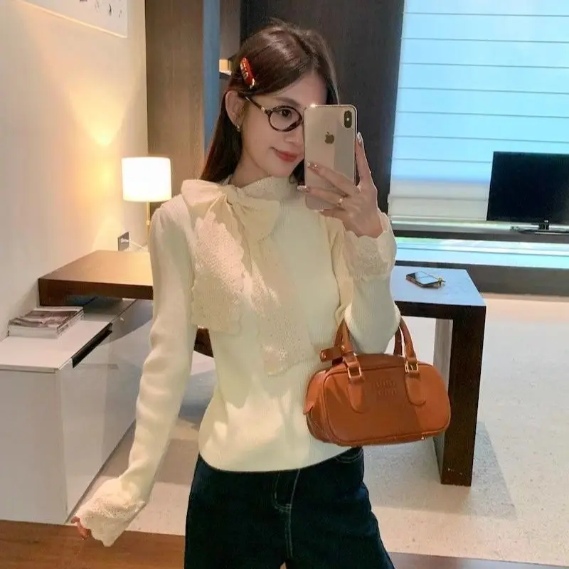 Swetry Bluzy Pulowery Damskie Golfy Mankiety Postarzany Wygląd Koncert Festiwal Codzienne Alternatywny Rock Punk Grunge Y2K Krój