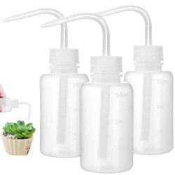 3 Pcs White Plastic Wash Bottle Graduated Markings Narrow Tip Lab Tattoo Refillable Squeeze Container Small Transparent Empty