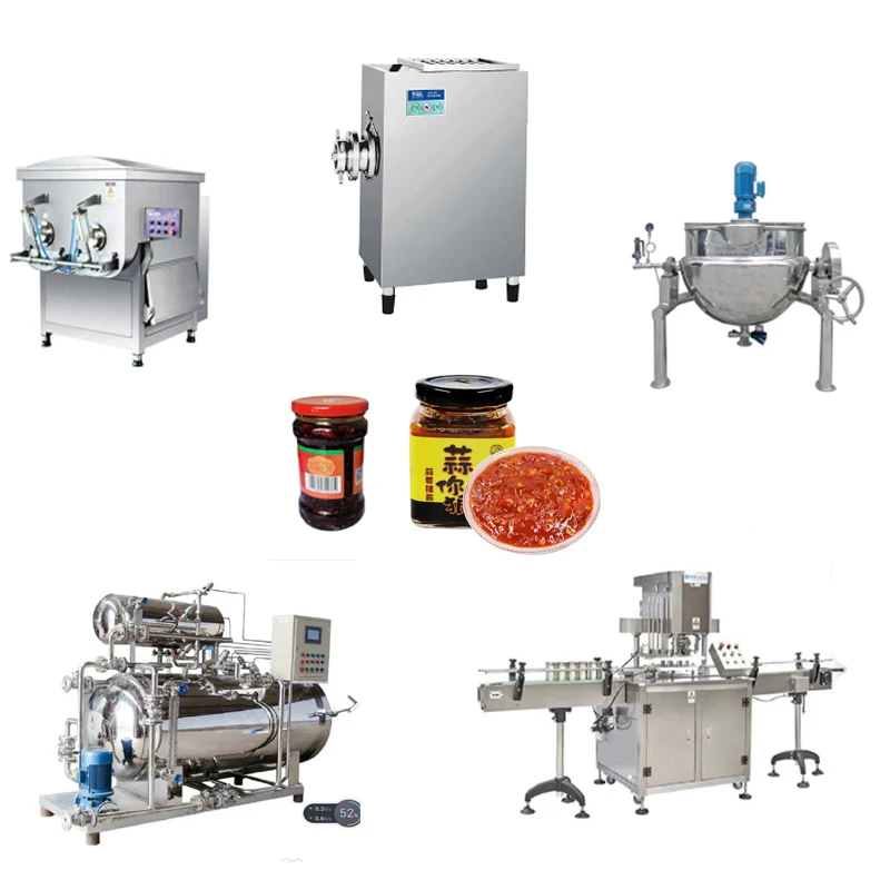 Commercial Automatic Red Chili Paste Machines Thai Style Chili Spicy Peanut Sauce Production Line