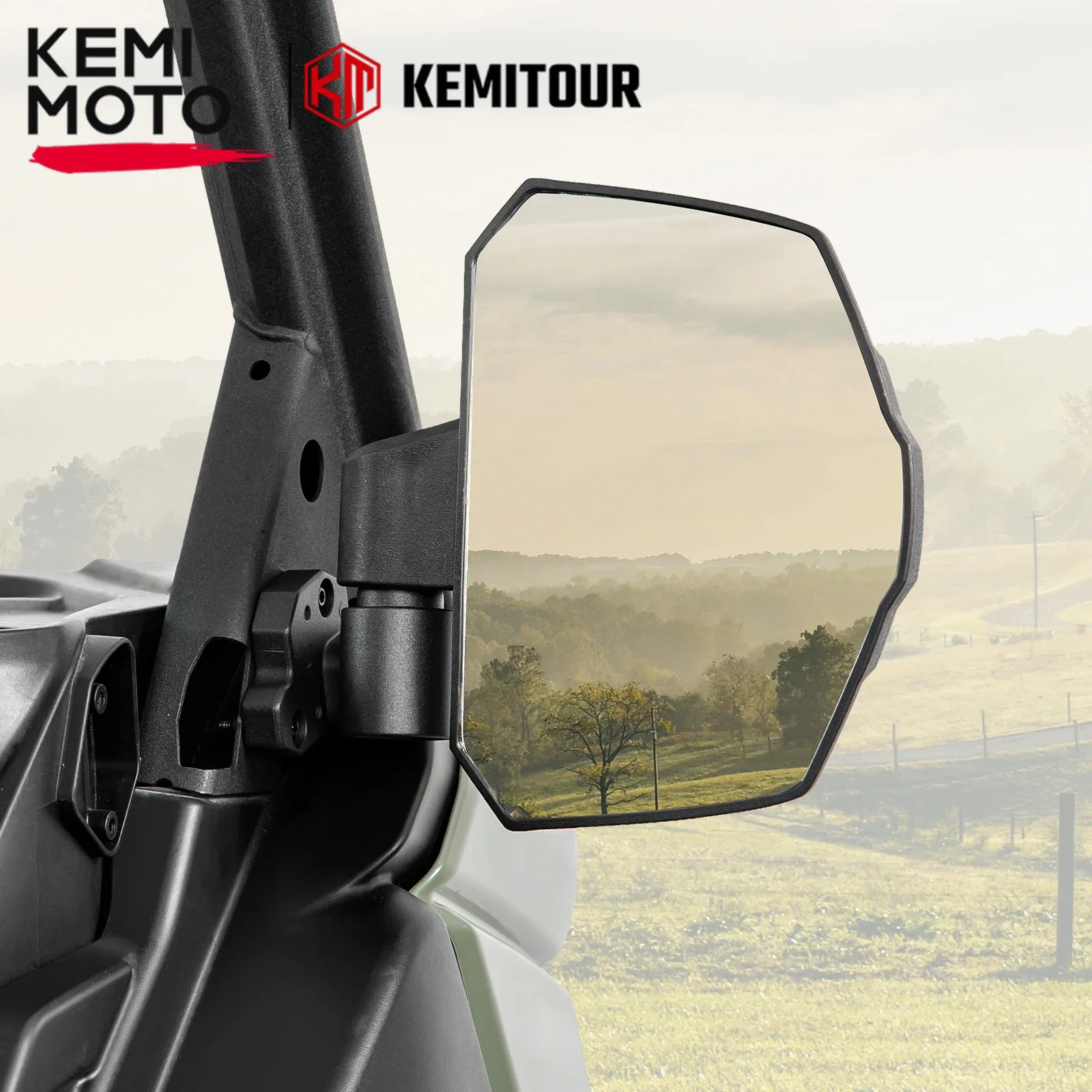 KEMIMOTO UTV Side Mirrors Aluminum Rear View Mirror Set Compatible with Can-Am Defender HD 5/8/10/MAX 2016-2022 #715002459