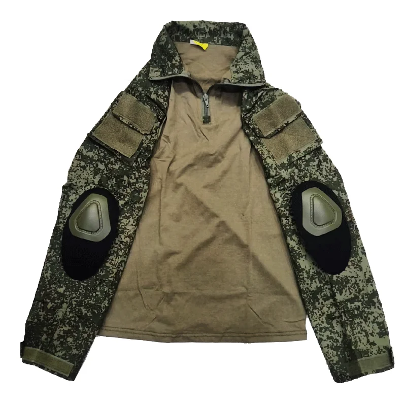 

Military Style Camouflage Tactical Frog Shirt With Elbow Protection Outdoor Combat Long Sleeve Top