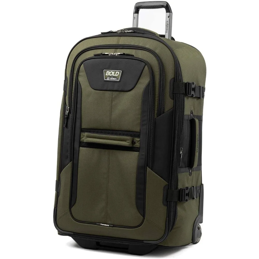 Two-Piece Softside Expandable Luggage Set - Adult Unisex Olive/Black Rollaboard with 22 and 28 Inch Options