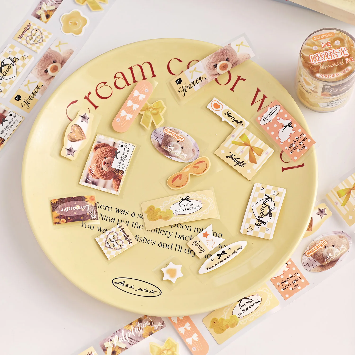 شريط اشي كوري لطيف، سلسلة قصص مخملية، ملصقات مواد زخرفية لحقائب اليد #4