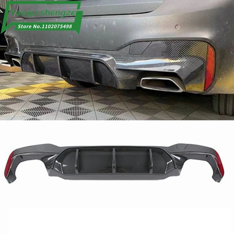 

Carbon Pattern M5 Style Rear Lip Diffuser For BMW 5 Series G30 2021 Car Rear Bumper