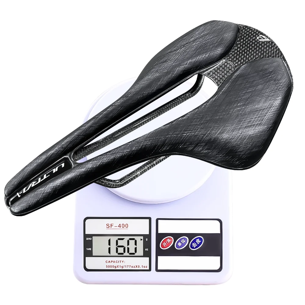 BALUGOE Leichter Carbonfaser-Sattel mit Vakuum-Leder-Oberfläche, Pneumatischer Rennrad- und Mountainbike-Sattel, Fahrradkissen, Fahrradteile – Detail 12