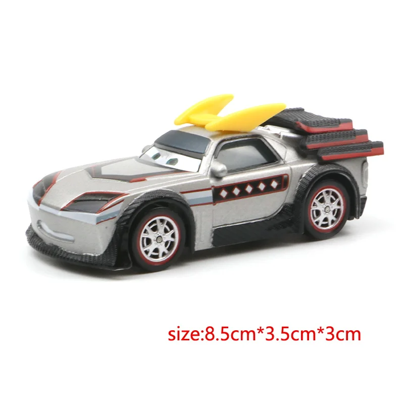 Disney Pixar Cars 2 3 Lightning Mcqueen Miss Fritter Mater, modelo de coche de Metal 1:55, vehículo fundido a presión, juguete para niños, regalo de