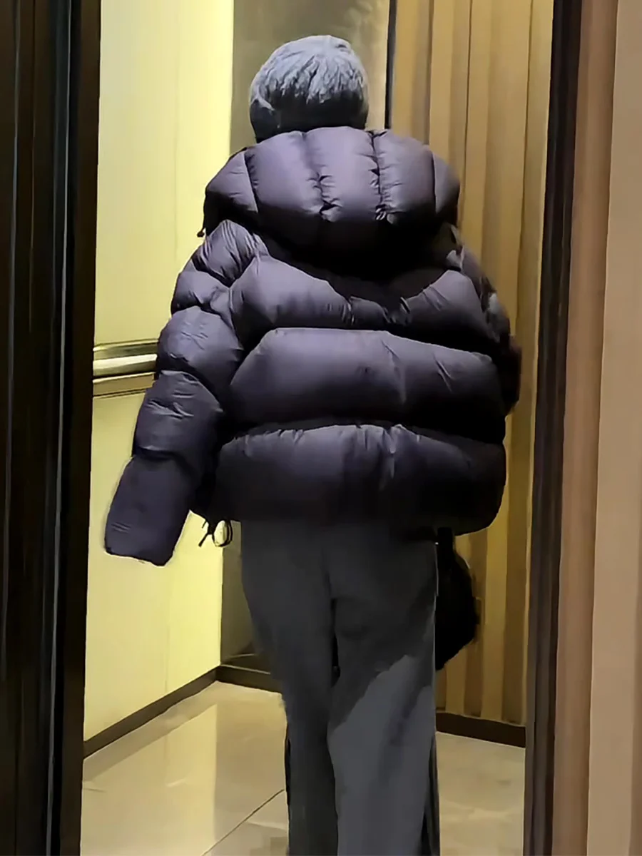 Mujer ey ort Puffer Jaet con capucha 90 blanco Du down Thi Warm Bread Sle Casual suelta ajuste cremallera ket diseño