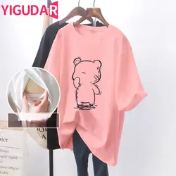 2024 manga curta algodão enfermagem maternidade camiseta moda impressão mulher materna roupas de amamentação topo t gravidez